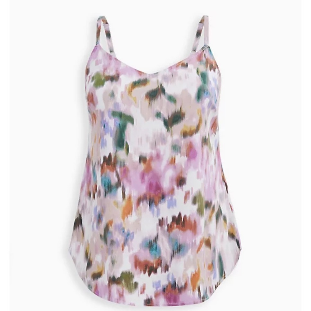 Torrid White Floral Stretch Challis Cami